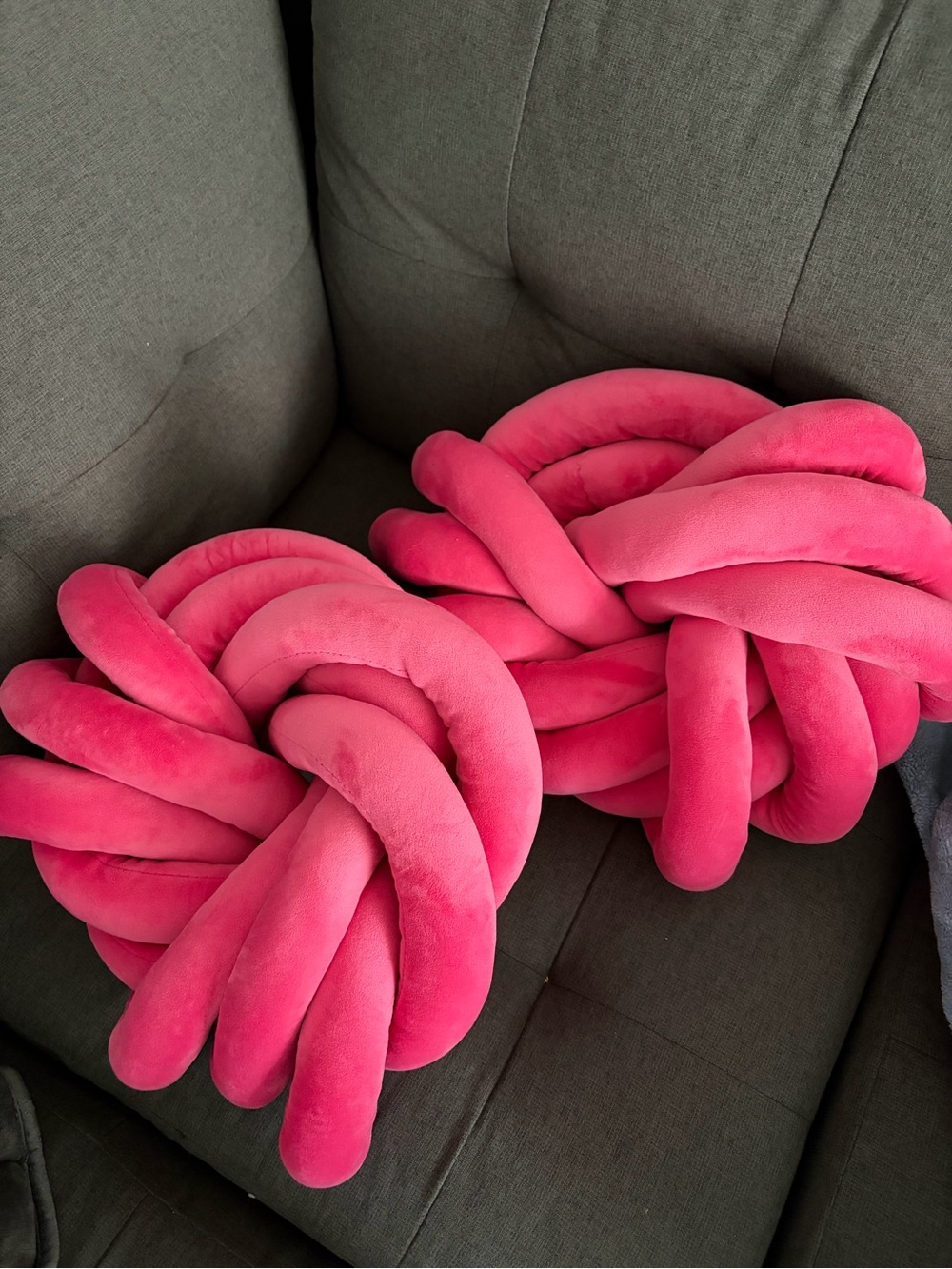 Plush Knot Pillow Pair - Hot Pink Home Accent (1 for $20, 2 for $30)